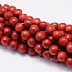 Synthetic Grass Coral Round Beads Strands CORA-E029-6mm-01-1