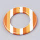 樹脂チャーム  縞模様のリング  オレンジ  49x4mm  穴：2mm CRES-T008-35-2