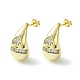 Brass with Cubic Zirconia Studs Earrings EJEW-K267-11G-1