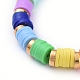 Bracelets élastiques faits à la main de perles heishi en pâte polymère BJEW-JB05160-M-3