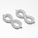Infinity 925 Sterling Silver Micro Pave Cubic Zirconia Links STER-F011-015P-1