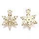 Brass Micro Pave Cubic Zirconia Charms for Christmas X-KK-R111-033-2