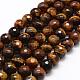 Faceted Natural Tiger Eye Beads Strands G-F364-04-10mm-1