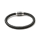 Bracelet cordon rond tressé en cuir microfibre avec 304 fermoir en acier inoxydable pour homme femme BJEW-C021-27P-2