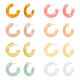 Anattasoul 8 paio di orecchini a bottone ad arco in acrilico a 8 colori EJEW-AN0003-38-1