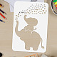 Fingerinspire pochoir d'éléphant de coeur aimant 11.7x8.3 pouce mère et enfant éléphants dessin pochoir réutilisable évider coeur artisanat pochoir pour scrapbook DIY-WH0396-0035-3