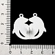スプレー塗装合金エナメルマグネットクラスプ  愛の心を持つイルカ  ホワイト  ファイヤーブリック  26x32.5x6.5mm  穴：1.8mm PALLOY-Q461-05-4