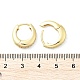Овальные серьги-кольца из латуни с микропаве из прозрачных кубических цирконий EJEW-D311-133G-3