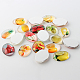 Fruits ornements thématiques verre cabochons ovales à dos plat X-GGLA-A003-10x14-RR-2