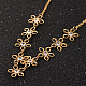 Fleur 304 en acier inoxydable collier pendentif en strass SJEW-L429-05-2