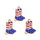 Pendenti smaltati in lega stile bandiera americana ENAM-K067-40-2