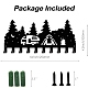 ツリーアイアン壁掛けフックハンガー  10つのフックが付いている装飾的なオーガナイザーラック  鞄服用キーハンギングホルダー  ブラック  100x250mm HJEW-WH0018-027-3