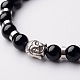 Tête de Bouddha pierres précieuses perles bracelets extensibles BJEW-JB01864-06-2