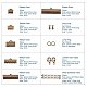 Антикварные бронзовые наборы для поиска ювелирных изделий с металлическими лентами смешанного размера FIND-PH0003-01AB-3