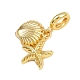 Латунные европейские подвески в форме ракушки морской звезды KK-I352-22G-2
