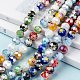 Faceted Round Handmade Millefiori Glass Beads Strands LK-R004-41-5