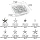 80個8スタイルチベットスタイルアロイペンダント  鉛フリー及びカドミウムフリー  ヒトデ/海の星のチャーム  アンティークシルバー  15~26x12~24x2~3.5mm  穴：1.5~2mm  10個/スタイル TIBEP-YW0001-46-3
