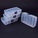 Pandahall 1 juego de contenedores de cuentas de plástico cajas de plástico transparente contenedores de cuentas rectangulares para almacenamiento de joyas de 14x9x3.5 cm CON-PH0001-35-2
