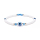 Mauvais œil en résine et bracelet extensible en perles acryliques pour femme BJEW-JB08609-04-1
