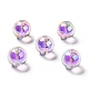 Perles acryliques irisées arc-en-ciel à placage uv bicolore TACR-D010-03A-07-1