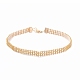 3 Row Crystal Rhinestone Choker Neckalce, Rhinestone Necklace for Women, Golden, 13.19 inch(33.5cm)