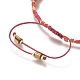 Bracelets de perle tressés de pierres précieuses naturelles réglables BJEW-L669-C-4