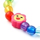 Bracelets de perles acryliques transparents et opaques pour enfants BJEW-JB06504-6