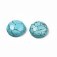 Accessoires d'artisanat teints turquoise synthétique pierres précieuses cabochons de dôme dos plat  TURQ-S266-10mm-01-2