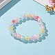 Bracelets extensibles en perles acryliques transparentes pour enfants BJEW-JB05863-4