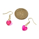 10 Pair 10 Color Glass Heart Dangle Earrings EJEW-JE05354-4