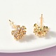 Серьги-гвоздики из латуни с микропаве из кубических цирконий в форме снежинки EJEW-Z152-02G-02-3