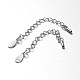 Sterling Silver Column Cord Ends with Twisted Chains STER-E041-10P-1