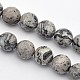 Faceted Round Natural Black Silk Stone/Netstone Beads Strands G-E302-063-10mm-1
