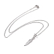 304 Halskette mit Federanhänger aus Edelstahl für Damen STAS-E154-15P-2