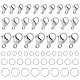 SUNNYCLUE 120Pcs 3 Styles 304 Stainless Steel Lobster Claw Clasps with 120Pcs 3 Styles Open Jump Rings STAS-SC0004-88-1