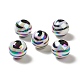 Placage uv perles acryliques irisées arc-en-ciel opaques PACR-D069-01-1