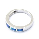 合成オパール指環指輪  真鍮パーツ  長持ちメッキ  ミックスカラー  プラチナ  usサイズ7 1/4(17.5mm) RJEW-O026-04P-3