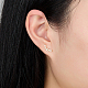 Sterling Sliver Micro Pave Cubic Zirconia Stud Earrings UU1556-1-2