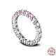 925 anello da dito da donna in argento sterling placcato rodio con micro pavé di zirconi cubici RJEW-F150-01B-02P-1