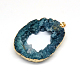Plated Natural Druzy Agate Pendants G-R275-16-2