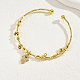Золотые латунные браслеты с открытыми манжетами WP5014-2-1