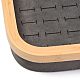 ファッションベルベットウッドジュエリーボックス  リングディスプレイ  長方形  グレー  30.3x30.3x4.3cm RDIS-B003-04-2