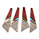 Colgantes de resina transparente y madera de nogal RESI-TAC0017-53-A01-3