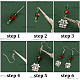 Sunnyclue bricolage kit de fabrication de boucles d'oreilles sur le thème de Noël DIY-SC0022-77-6