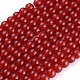 Crepitio rosso perle tonde di vetro fili X-CCG-Q001-8mm-13-2