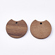 Colgantes de madera de nogal sin teñir X-WOOD-T023-04-2