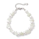 Браслеты из натуральных круглых бусин с нефритовой крошкой и стеклянными ракушками BJEW-JB12317-02-2