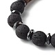 Natural Coconut Rondelle Beads Stretch Bracelet for Men Women BJEW-JB06771-02-4