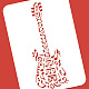 ベネクリートギターステンシル  音楽ノート描画絵画ステンシル再利用可能なプラスチックステンシル描画テンプレート木製家具の家の装飾  11.7x8.3インチ DIY-WH0422-0021-3