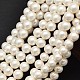 Concha abalorio de superficie mate hebras de perlas redondas BSHE-M011-08-6mm-1